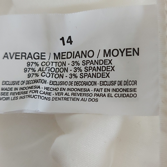 Bandolino Cream Denim Cotton Shorts/Belt Sz 14 - Picture 5 of 15